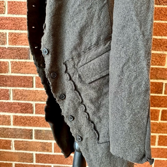 Rundholz Gray Long Military Jacket Button Front Epaulette Pockets, Size S - Picture 4 of 11